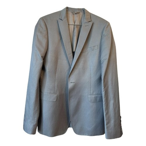 Pre-owned Costume National Linen Jacket In Blue
