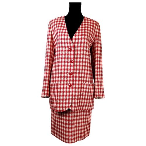 Pre-owned Emanuel Ungaro Cashmere Suit Jacket In Red