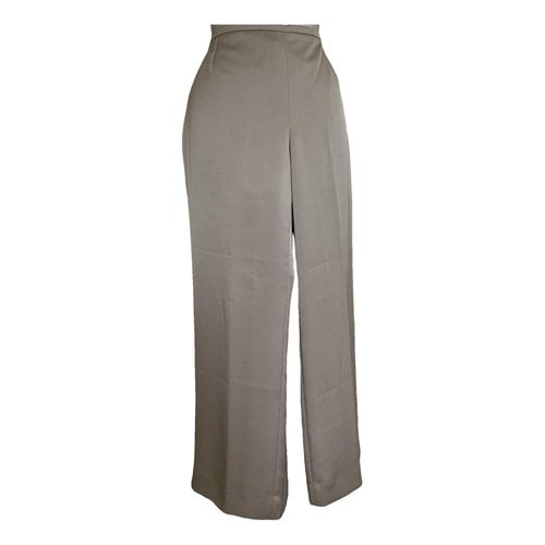 Pre-owned Armani Collezioni Silk Straight Pants In Brown
