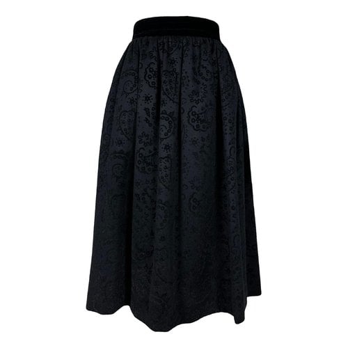 Pre-owned Saint Laurent Velvet Mid-length Skirt In Black