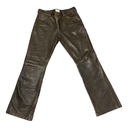 Pre-owned Paul & Joe Leather Trousers In Brown