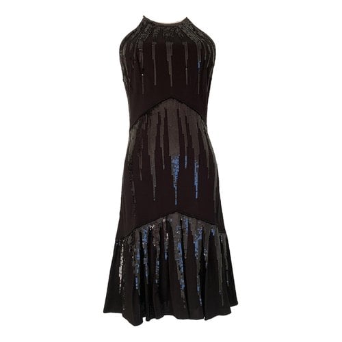 Pre-owned Roberto Cavalli Glitter Mini Dress In Black