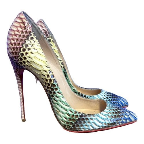 Pre-owned Christian Louboutin Pigalle Heels In Blue