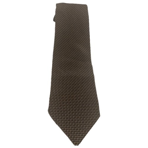 Pre-owned Giorgio Armani Silk Tie In Brown