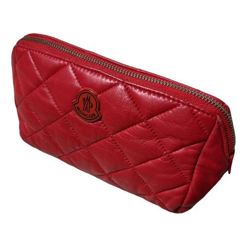 Pre-owned Moncler Leather Vanity Case In Red