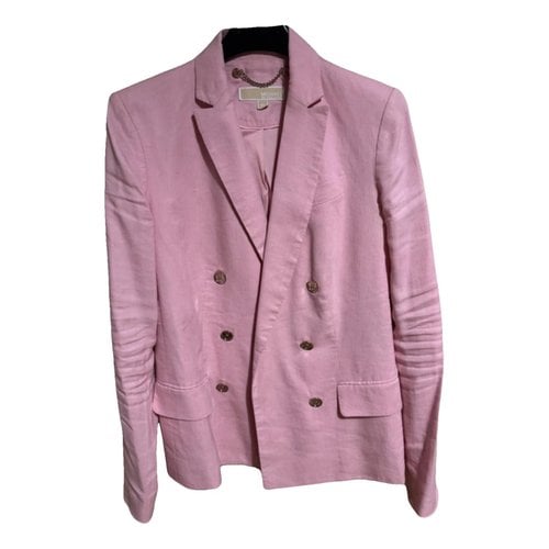 Pre-owned Michael Kors Linen Blazer In Pink