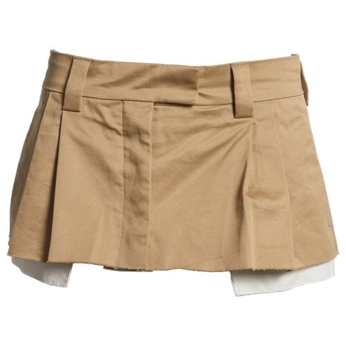 Pre-owned Miu Miu Mini Skirt In Beige