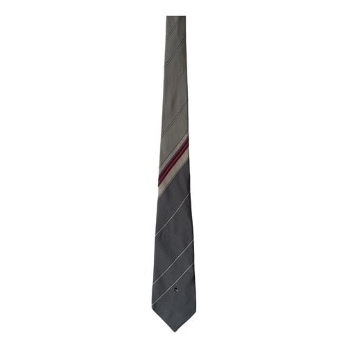 Pre-owned Pierre Cardin Silk Tie In Grey