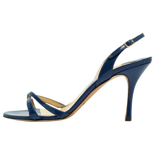 Pre-owned Jimmy Choo Patent Leather Sandal In Blue