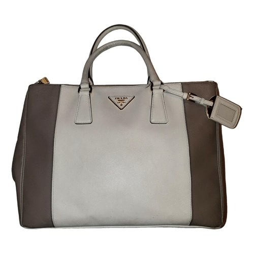 Pre-owned Prada Galleria Leather Handbag In White