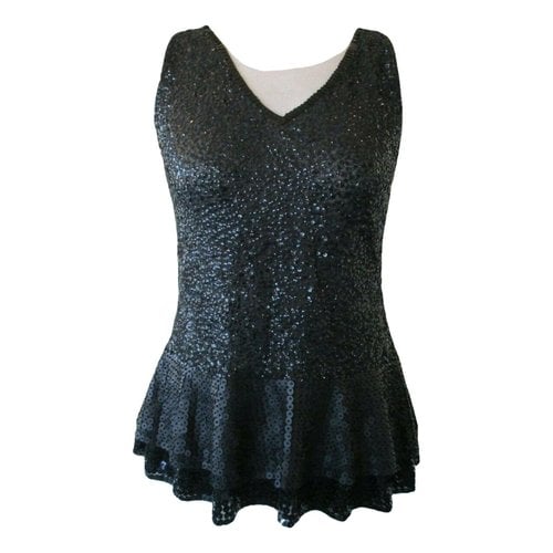 Pre-owned Marc Cain Glitter Top In Black