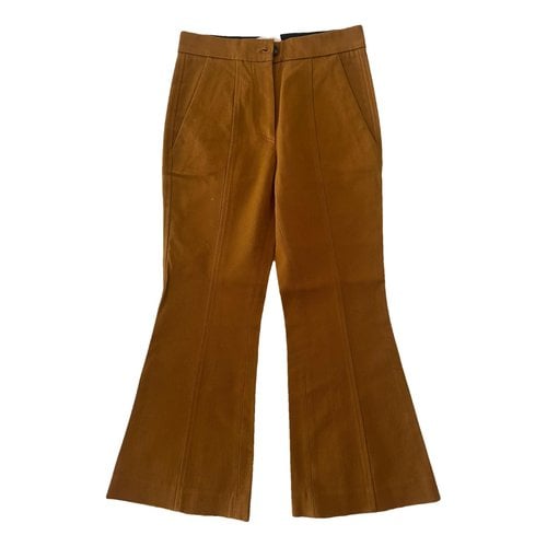 Pre-owned Tela Slim Pants In Ecru