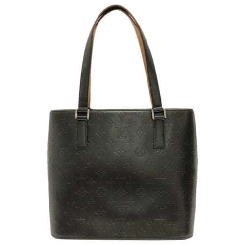 Pre-owned Louis Vuitton Stockton Leather Tote In Black