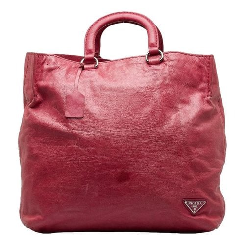 Pre-owned Prada Leather Tote In Pink