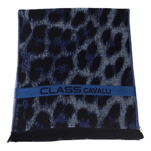 Pre-owned Class Cavalli Wool Scarf In Blue