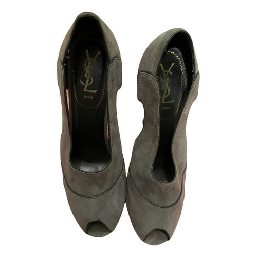 Pre-owned Saint Laurent Heels In Grey