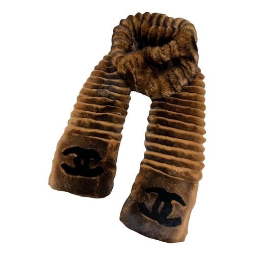 Pre-owned Chanel Cashmere Scarf In Brown