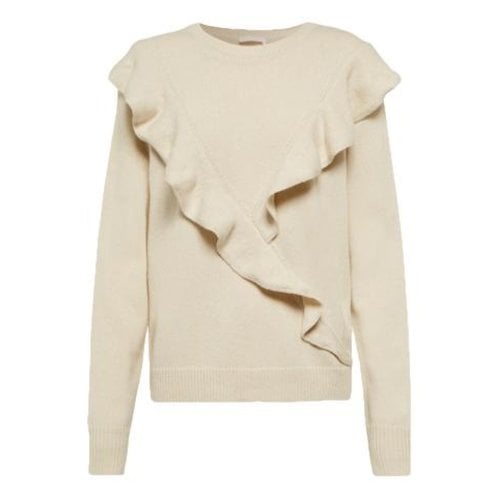 Pre-owned Chloé Cashmere Jumper In White