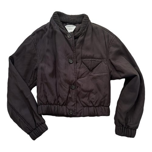 Pre-owned Bottega Veneta Silk Biker Jacket In Black