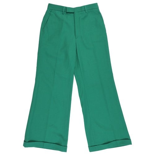 Pre-owned Gucci Wool Trousers In Green