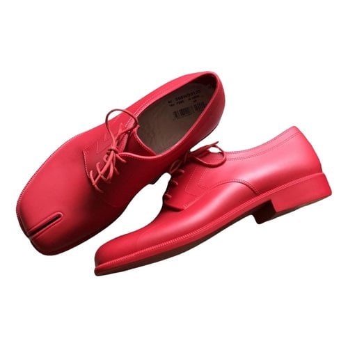 Pre-owned Maison Margiela Tabi Lace Ups In Red