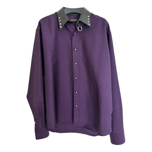 Pre-owned Roberto Cavalli Wool Shirt In Purple