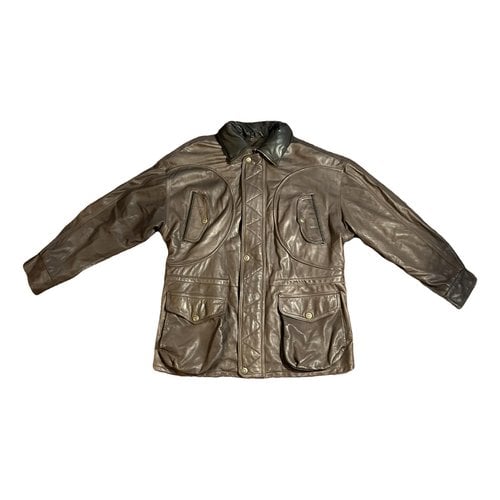 Pre-owned Rebels Leather Jacket In Brown