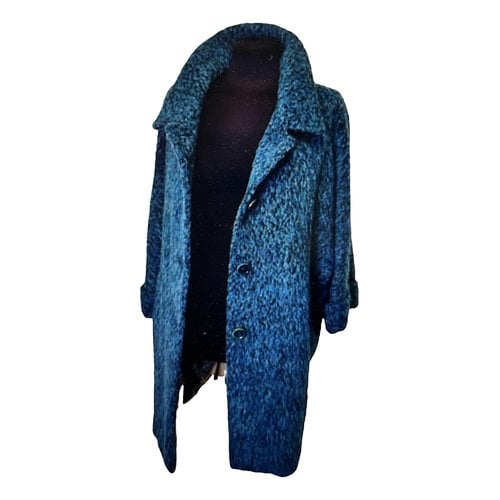 Pre-owned Femme By Michele Rossi Wool Coat In Blue