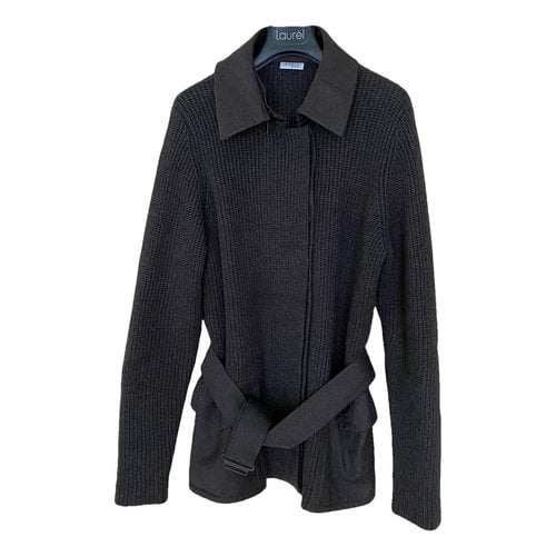 Pre-owned Akris Wool Cardigan In Anthracite