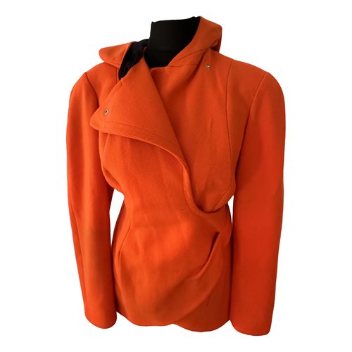 Pre-owned Mugler Wool Short Vest In Orange