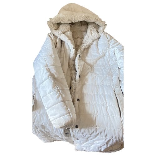 Pre-owned Seventy Faux Fur Puffer In White