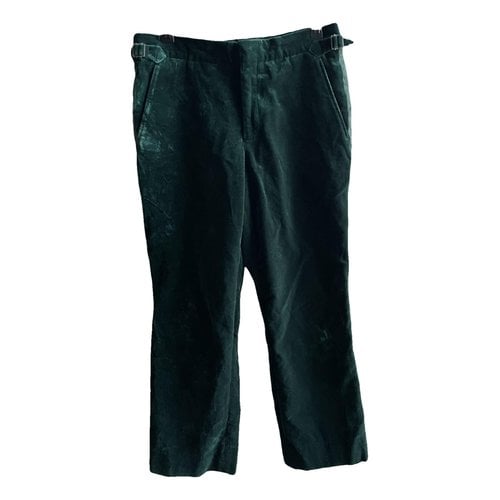 Pre-owned Burberry Velvet Trousers In Green