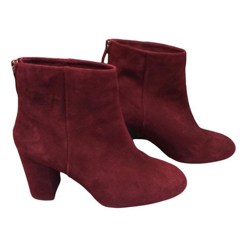 Pre-owned Unisa Western Boots In Burgundy
