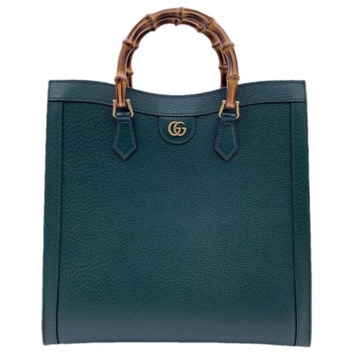 Pre-owned Gucci Leather Tote In Green