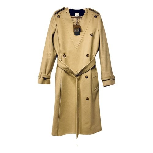 Pre-owned Burberry Cashmere Trench Coat In Ecru