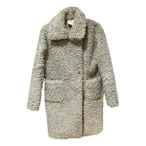 Pre-owned By Malina Faux Fur Coat In Green