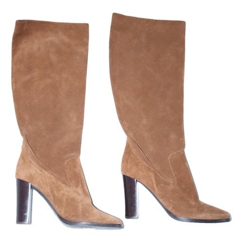 Pre-owned Jimmy Choo Madalie Boots In Camel