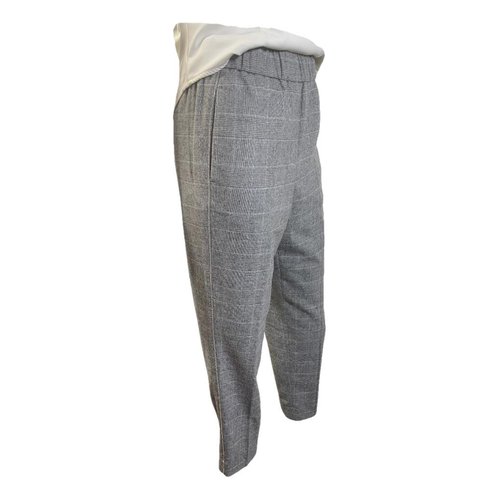Pre-owned Peserico Wool Trousers In Grey