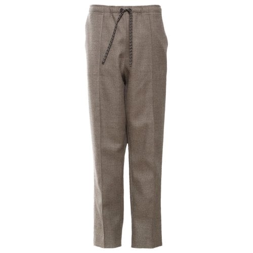 Pre-owned Fendi Wool Trousers In Brown