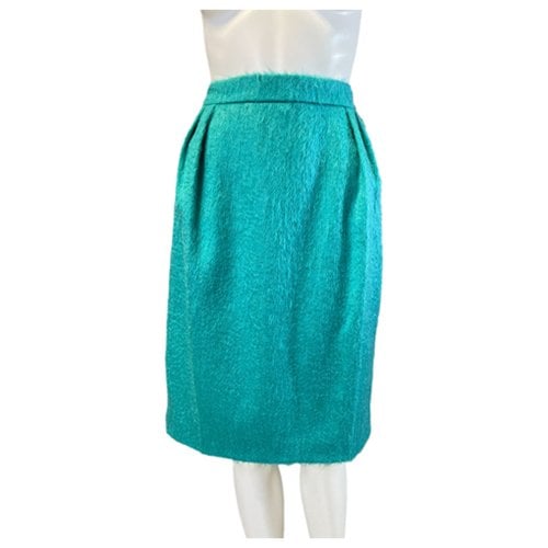Pre-owned Max Mara Wool Mini Skirt In Turquoise