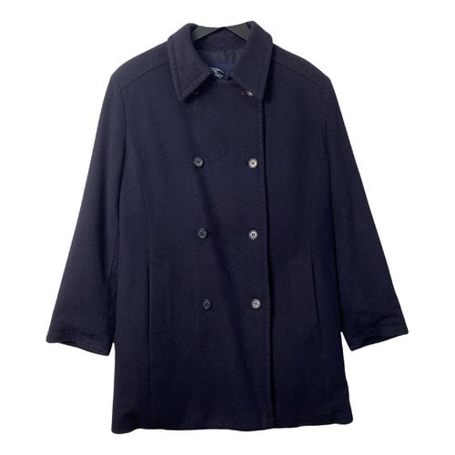 Pre-owned Burberry Cardi Coat In Navy