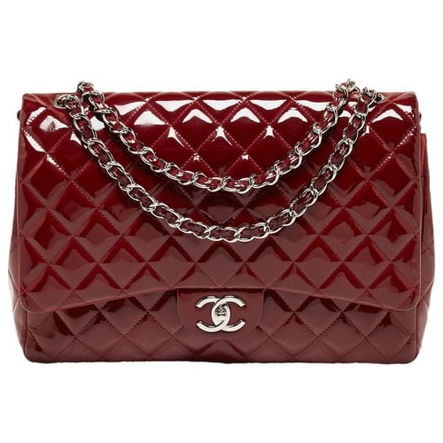 Pre-owned Chanel Patent Leather Handbag In Red