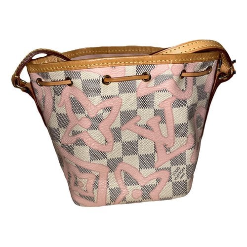 Pre-owned Louis Vuitton Nano Noé Leather Crossbody Bag In Pink