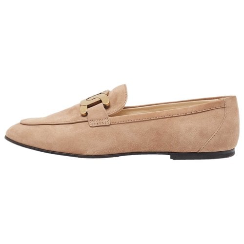 Pre-owned Tod's Flats In Beige