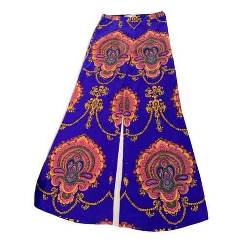Pre-owned Gucci Silk Trousers In Multicolour