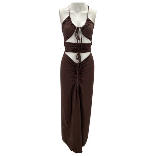 Pre-owned Christopher Esber Maxi Dress In Brown