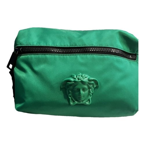 Pre-owned Versace Handbag In Green