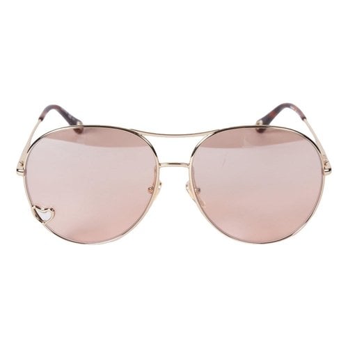 Pre-owned Chloé Oversized Sunglasses In Beige