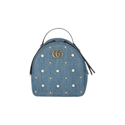 Pre-owned Gucci Marmont Backpack In Blue