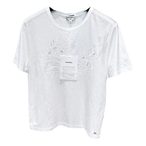Pre-owned Chanel Tweed T-shirt In White